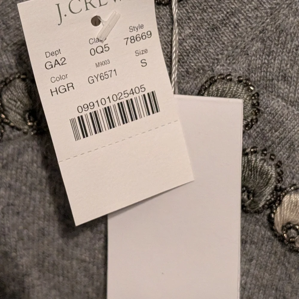 J. Crew Gray Embellished Tank Top.. BEAUTIFUL..NWT Small - Picture 3 of 4